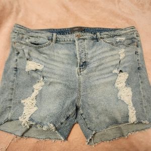 Torrid Lightwash Midi Jean Shorts